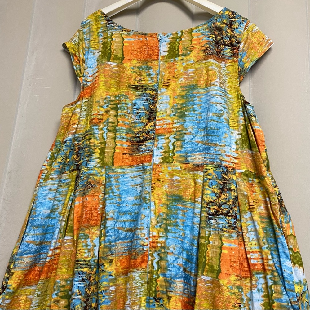 Retrolicious Women’s Dress Size 4X 100% Cotton Abstract Landscape Feminine - Picture 7 of 11